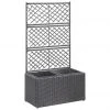 VidaXL Hochbeet mit Rankgitter Poly Rattan - vidaXL Hochbeet mit Rankgitter 2 Töpfe 58×30×107cm Poly Rattan Schwarz -Günstiges Deko Geschäft 0013ad0b61014d59b2f90e2483fbede9