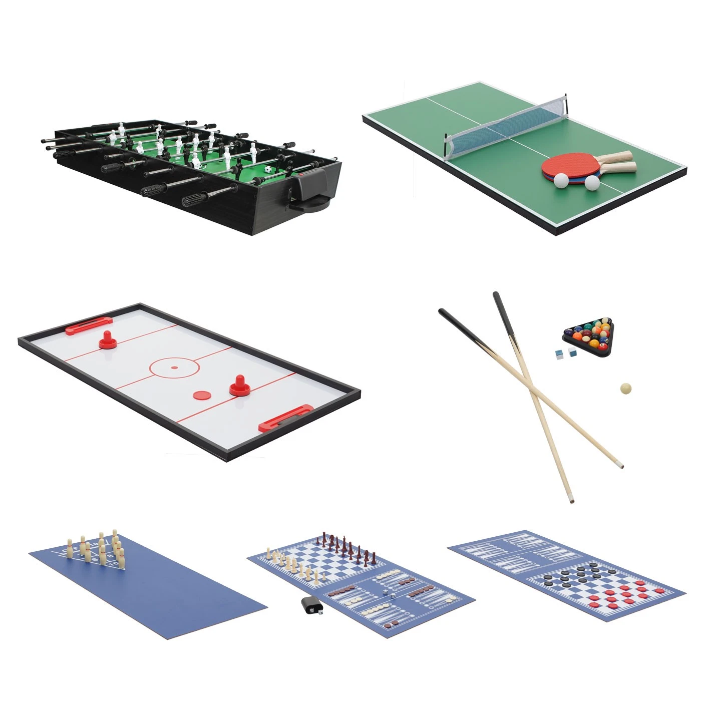 Tischkicker HWC-J15 MDF 7in1 Multiplayer - Schwarz 4 Tischkicker HWC-J15 MDF 7in1 Multiplayer - Schwarz – Bild 2