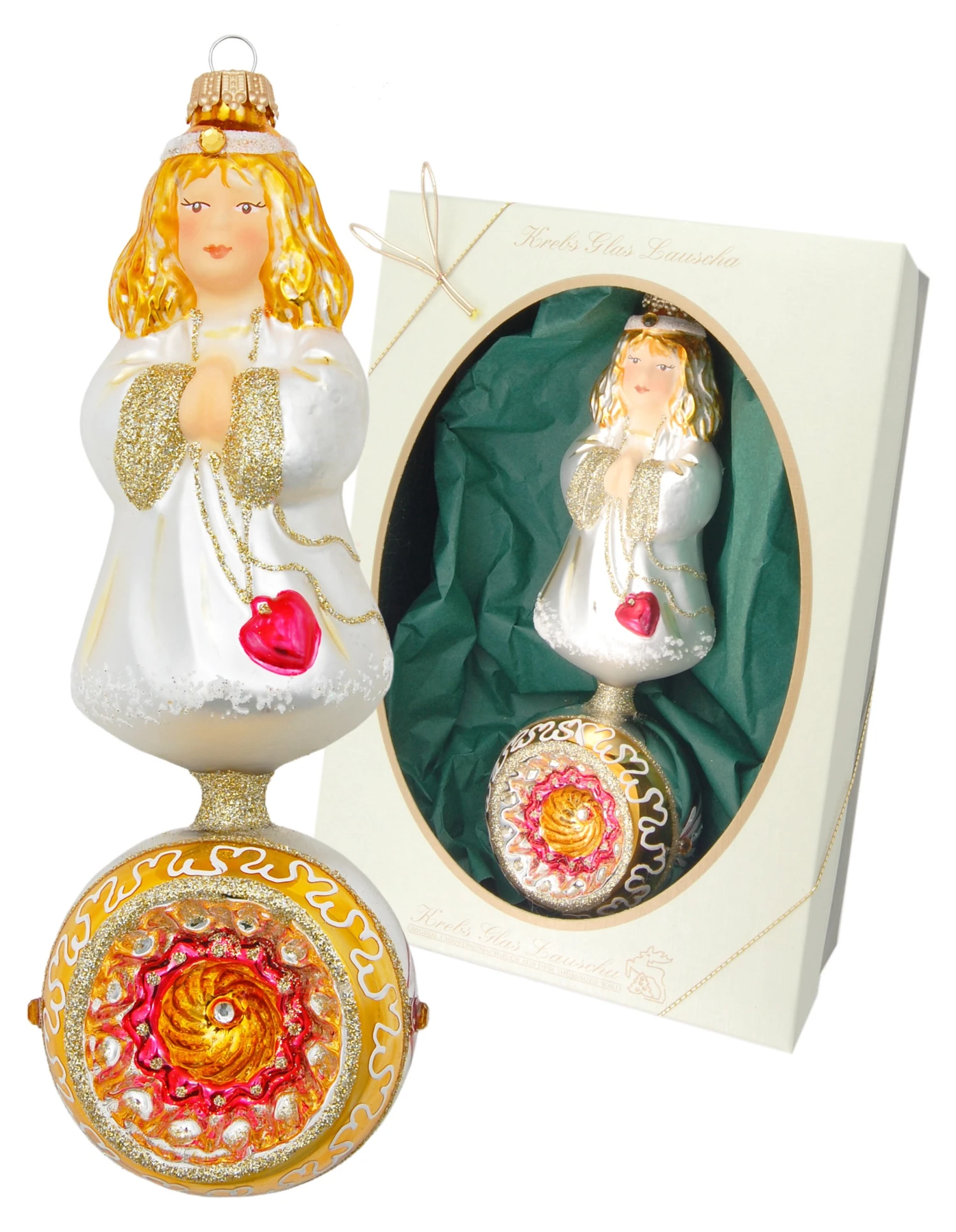 Krebs Glas Lauscha Engel mit Reflex 20cm aus Glas 3 Krebs Glas Lauscha Engel mit Reflex 20cm aus Glas