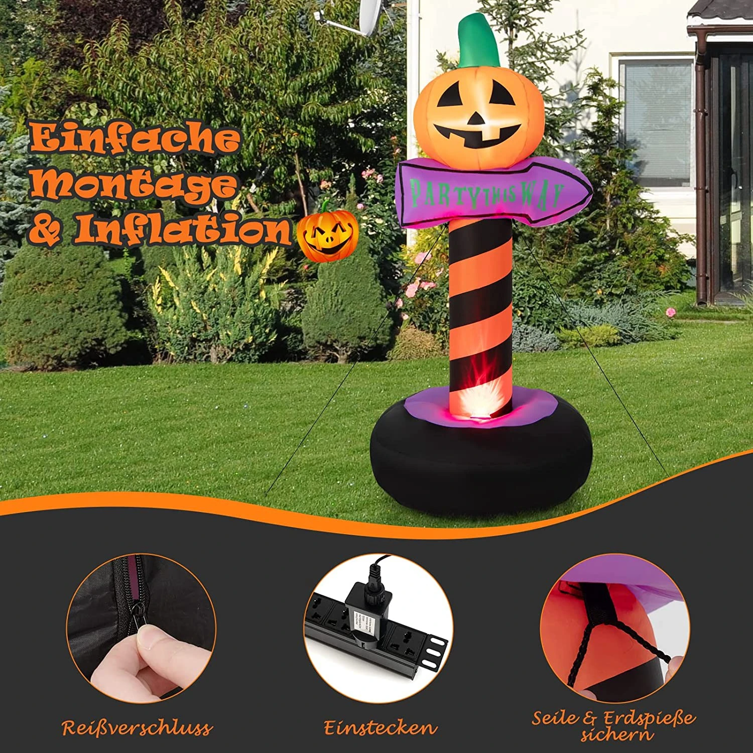 Costway Halloween-Kürbis-Straßenschilder 8 Costway Halloween-Kürbis-Straßenschilder – Bild 6