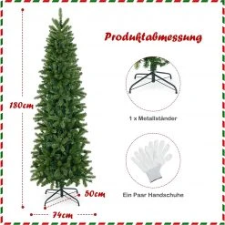 Costway 180cm Künstlicher Weihnachtsbaum -Günstiges Deko Geschäft 021d4ed126da4bb89f5ecaadd65629a8