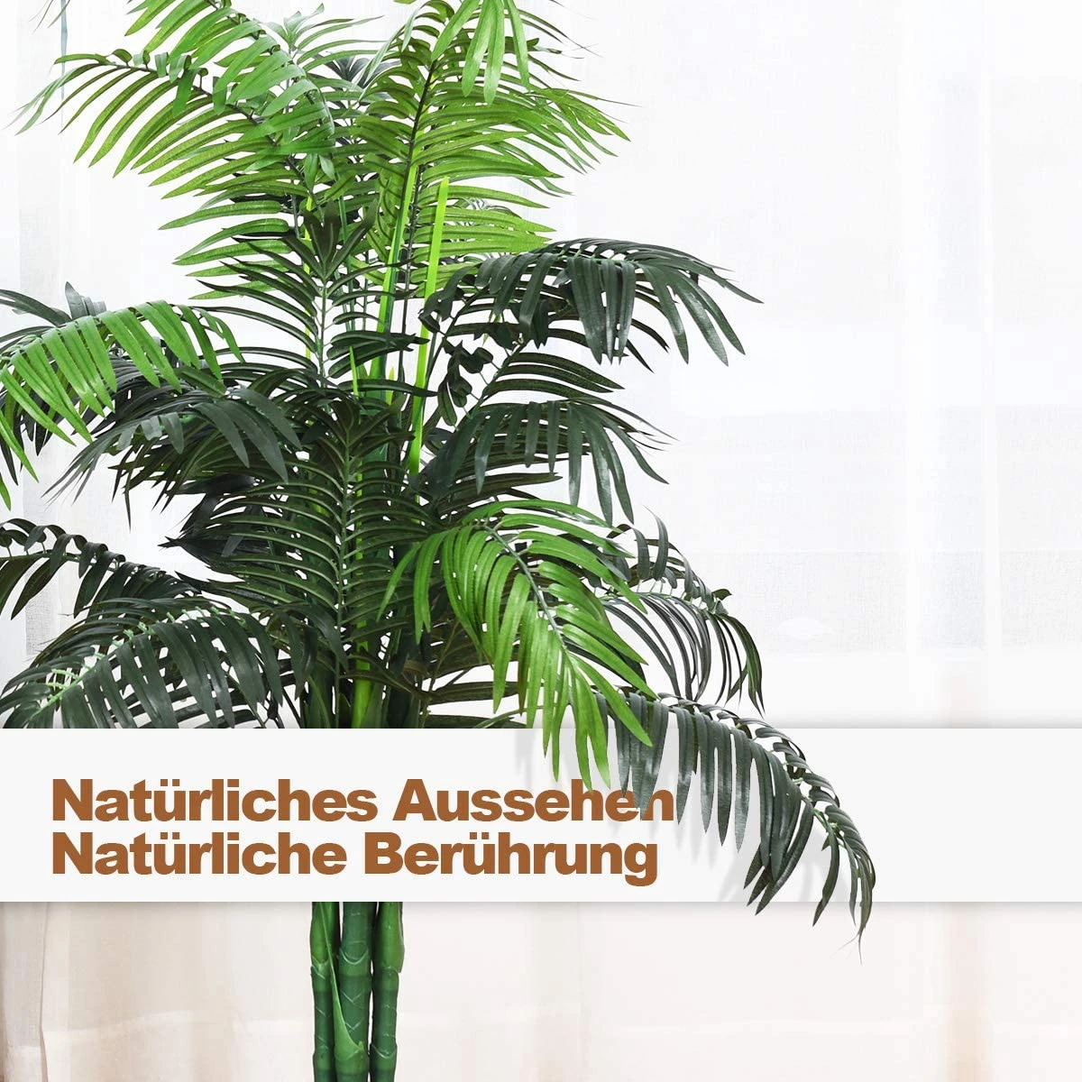 Costway Zimmerpalme Palme Kunstpflanze 6 Costway Zimmerpalme Palme Kunstpflanze – Bild 4