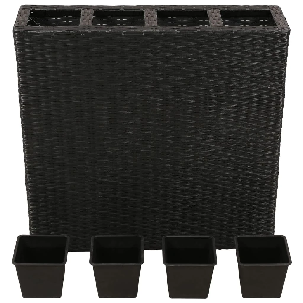 VidaXL Hochbeet - vidaXL Garten-Hochbeet mit 4 Töpfen Poly Rattan Schwarz 4 VidaXL Hochbeet - vidaXL Garten-Hochbeet mit 4 Töpfen Poly Rattan Schwarz – Bild 2