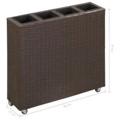 VidaXL Garten-Hochbeet - vidaXL Garten-Hochbeet mit 4 Töpfen 80x22x79 cm Poly Rattan Braun -Günstiges Deko Geschäft 04fe385943634e5fb464409f044cbdc7