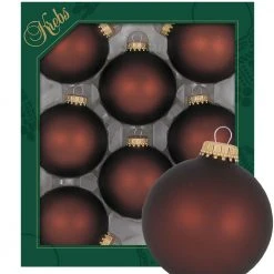 Krebs Glas Lauscha Satin-Mocca 7cm Glaskugeln uni