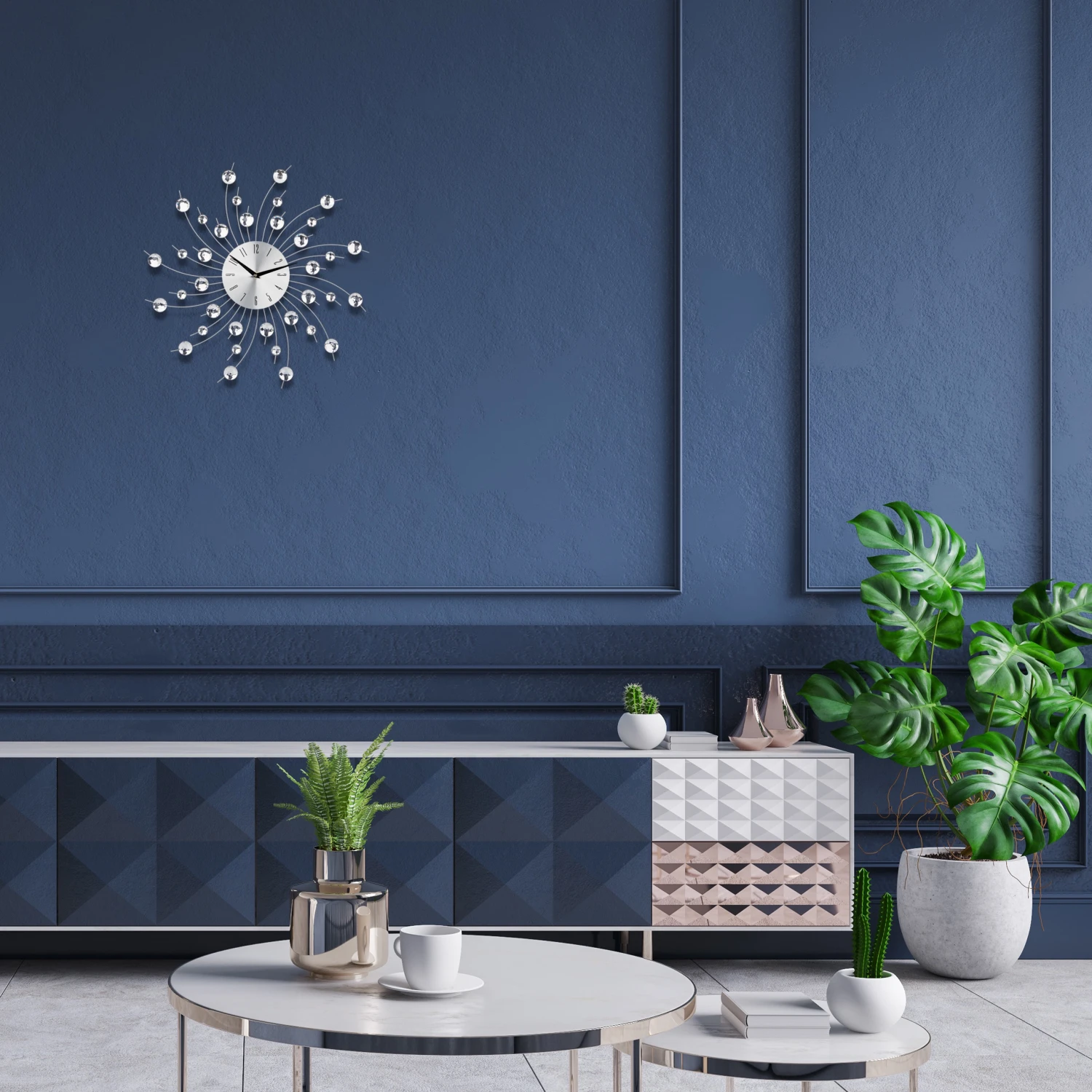 Relaxdays Wanduhr XL mit Glitzer 6 Relaxdays Wanduhr XL mit Glitzer – Bild 4