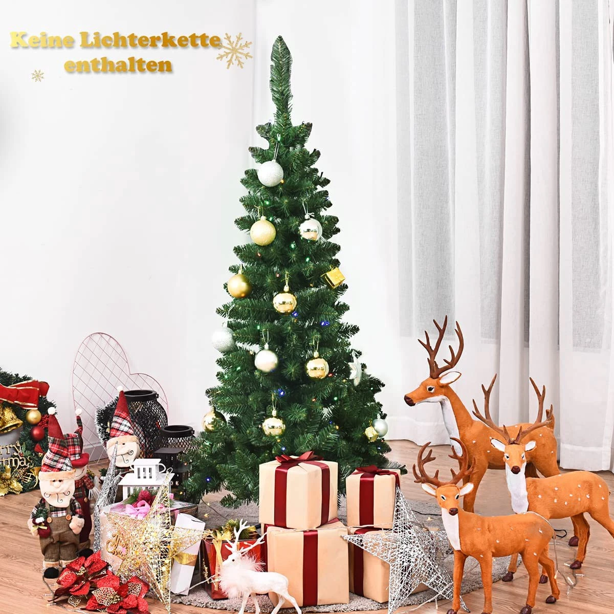 Costway 135cm LED Künstlicher Weihnachtsbaum 4 Costway 135cm LED Künstlicher Weihnachtsbaum – Bild 2