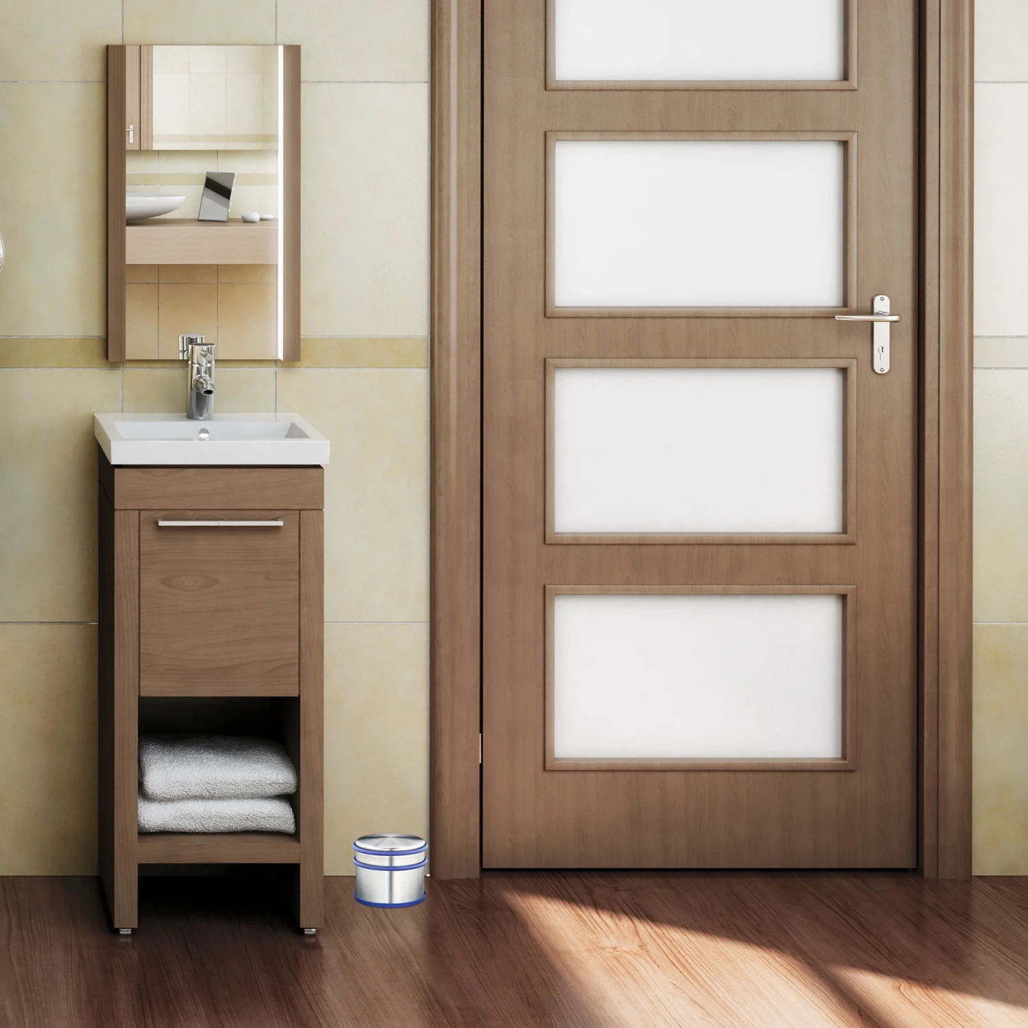 Relaxdays 4 x Türstopper Edelstahl silber-blau 6 Relaxdays 4 x Türstopper Edelstahl silber-blau – Bild 4