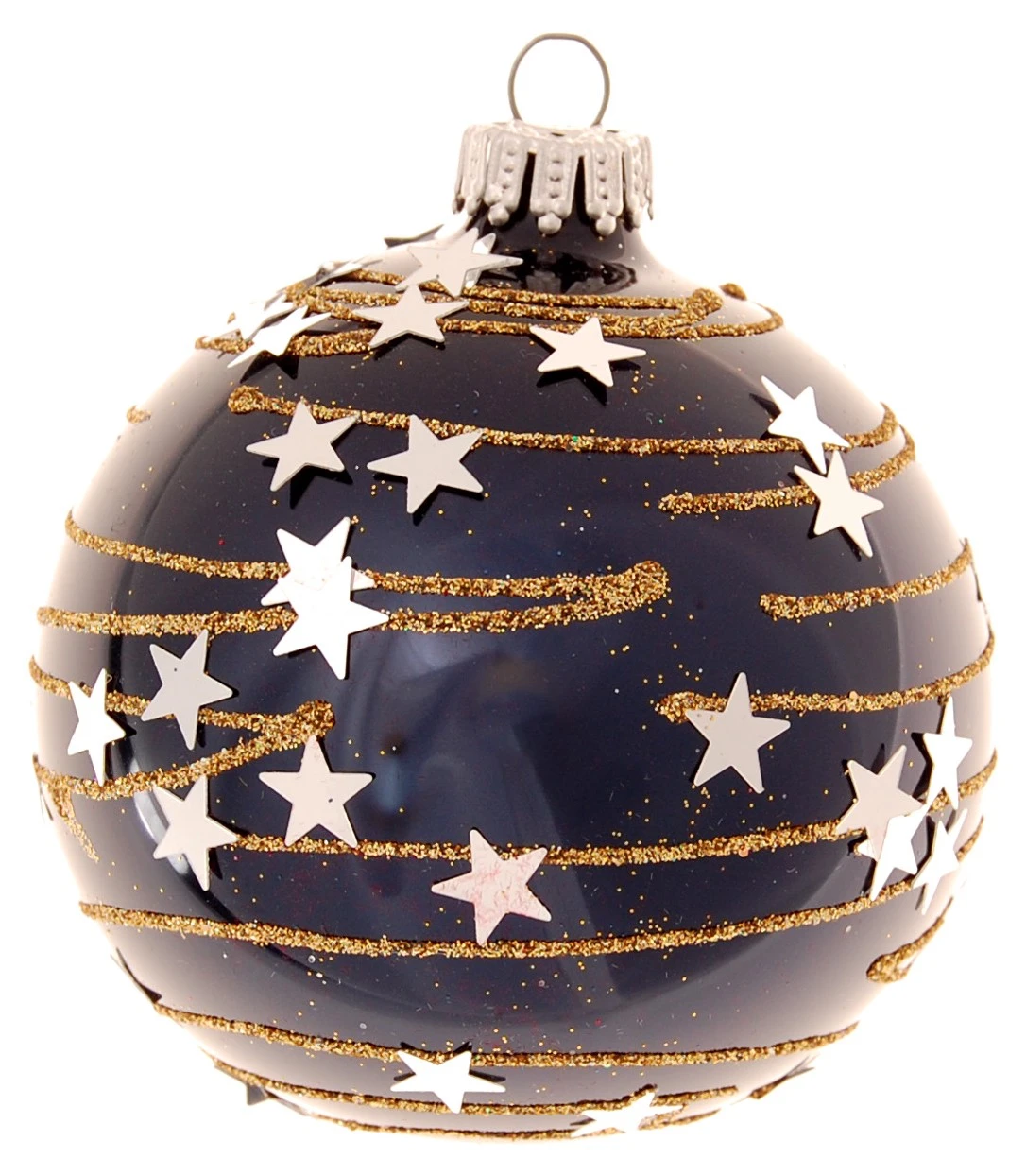 Krebs Glas Lauscha Blau 8cm Glaskugel mit Sternenhimmel 3 Krebs Glas Lauscha Blau 8cm Glaskugel mit Sternenhimmel