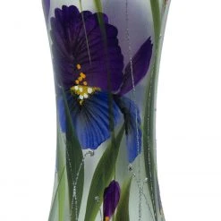 7ART Handbemalte Glasvase - Tischvase aus Glas 30 cm