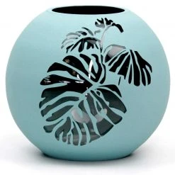 7ART Handbemalte Glasvase - Tischvase aus Glas 16 cm