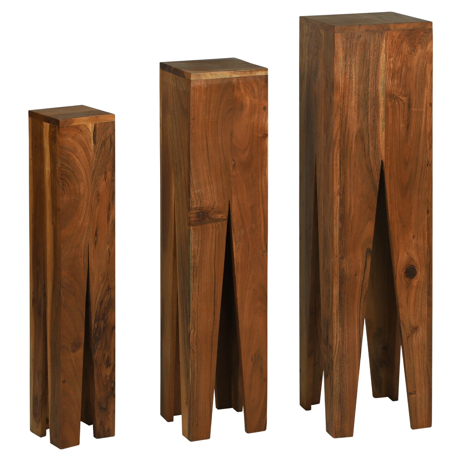 WOMO-DESIGN Dekosäulen 3er Set quadratisch Braun - 32 x 32 x 107 cm - 1er Set - 3-teilig 3 WOMO-DESIGN Dekosäulen 3er Set quadratisch Braun - 32 x 32 x 107 cm - 1er Set - 3-teilig