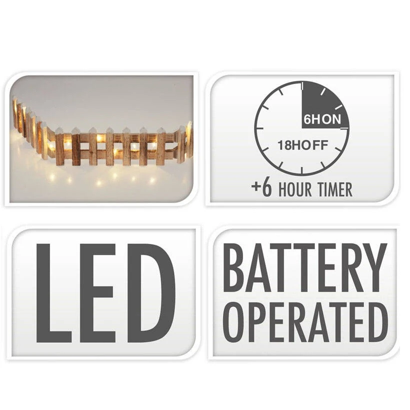 Home&Styling Collection Deko-Zaun, Weihnachtsdeko, LED, 90 cm 4 Home&Styling Collection Deko-Zaun, Weihnachtsdeko, LED, 90 cm – Bild 2