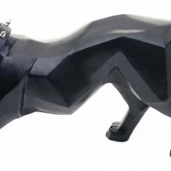 Deko Figur Leopard HWC-D36 mit Halsband - Schwarz