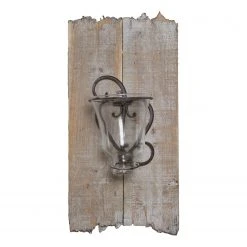 My Flair Wandkerzenhalter Wallha - Glas - Weiß / Braun