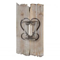 My Flair Wandkerzenhalter Walon - Glas - Weiß / Braun