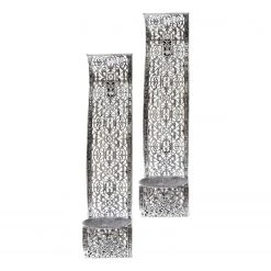 My Flair Wandteelichthalter Nandi - Stahl - Silber