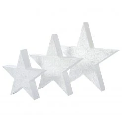 My Flair Deko Sterne Rudolph - Tannenholz - Weiß