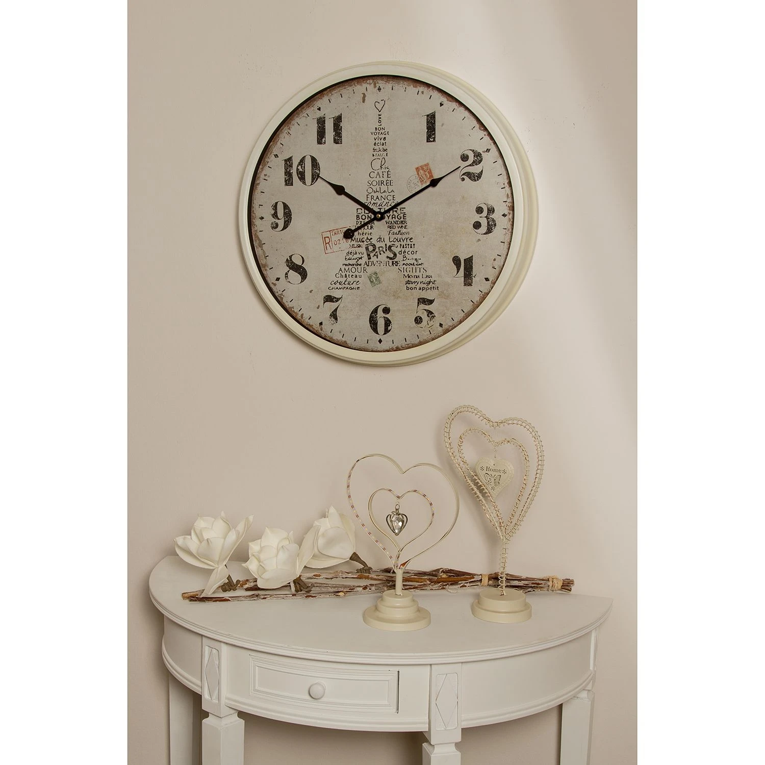 My Flair Wanduhr Paris - Eisen - Weiß / Schwarz 4 My Flair Wanduhr Paris - Eisen - Weiß / Schwarz – Bild 2