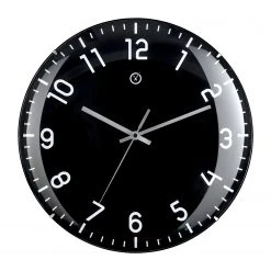 Sompex Wanduhr Quito Dome - Kunststoff / Glas - Schwarz