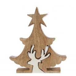 My Flair Dekofigur Keperra - Mango massiv - Braun - Höhe: 15 cm