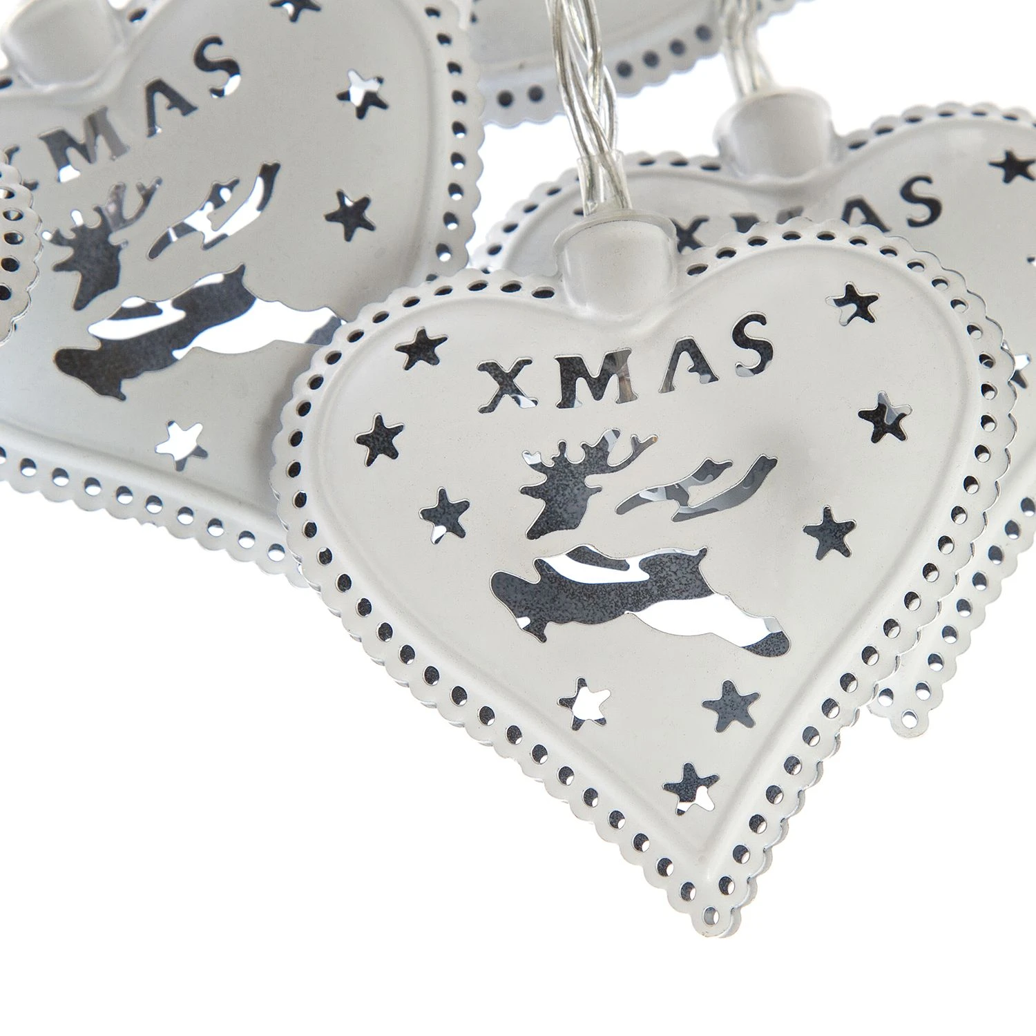 My Flair LED-Lichterkette Herz&Rentier - PVC / Kupfer - Weiß 5 My Flair LED-Lichterkette Herz&Rentier - PVC / Kupfer - Weiß – Bild 3