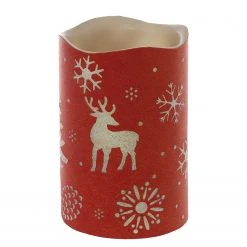 My Flair LED-Kerze Goolgowi - Wachs - Rot - Höhe: 15 cm