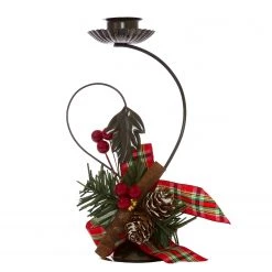 My Flair Kerzenständer Bourke - Eisen / Mango teilmassiv - Rot