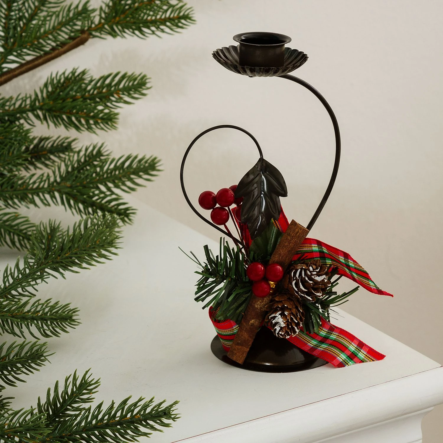 My Flair Kerzenständer Bourke - Eisen / Mango teilmassiv - Rot 4 My Flair Kerzenständer Bourke - Eisen / Mango teilmassiv - Rot – Bild 2