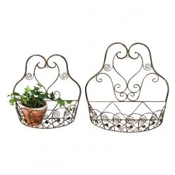 Boltze Wand-Pflanztopf Sundstrup (2-teilig) - Eisen - Braun