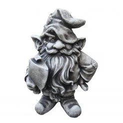 Twentyfour Gartenfigur Zwerg Norgrim - Keramik - Grau