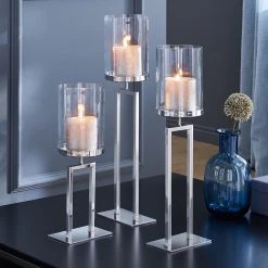 Twentyfour Windlicht New York - Edelstahl / Glas - Silber - Höhe: 50 cm -Günstiges Deko Geschäft 1000166626 190327 06254700012 MOOD GALLERYIMAGES P000000001000166626 mood