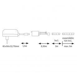 Paulmann LED-Lichterkette Wemb 3m II - Silikon - 1-flammig -Günstiges Deko Geschäft 1000168610 191002 15415500001 SKETCH DETAILS P000000001000168610 sketch