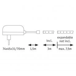 Paulmann LED-Lichterkette Wemb 3m I - Silikon - 1-flammig -Günstiges Deko Geschäft 1000168620 191002 15415500002 SKETCH DETAILS P000000001000168620 sketch
