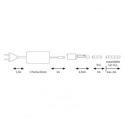 Paulmann LED-Lichterkette Denman 3m VI - Silikon - 1-flammig -Günstiges Deko Geschäft 1000168668 191002 15415500013 SKETCH DETAILS P000000001000168668 sketch