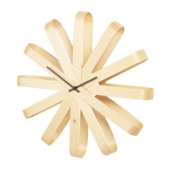 Umbra Wanduhr Ribbonwood - Espenholz / Linde / Aluminium - Beige