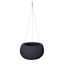 Flechtwaren Müller Blumenampel Loop - Anthrazit