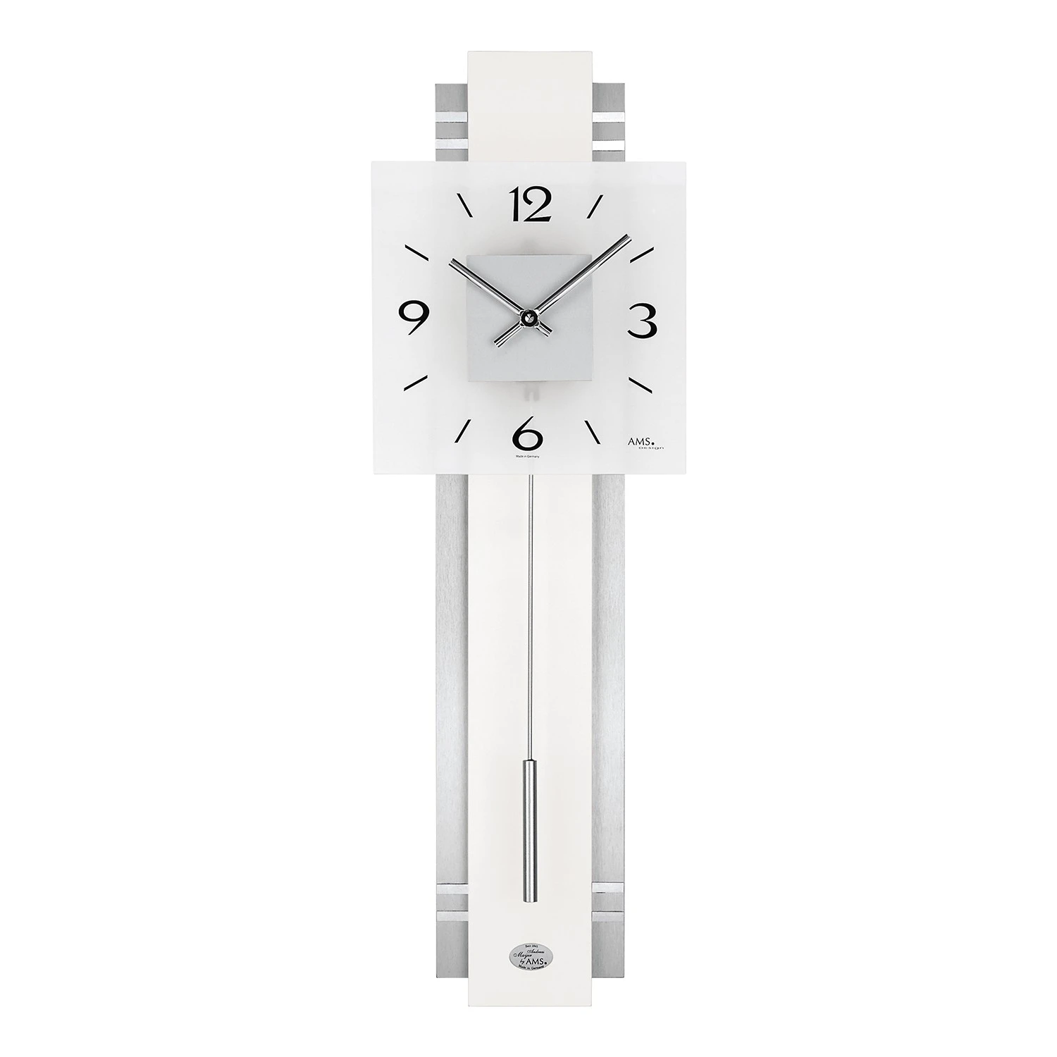 AMS Pendeluhr Ovalle - Quarz - Silber / Grau 3 AMS Pendeluhr Ovalle - Quarz - Silber / Grau