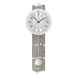 AMS Pendelwanduhr Bult - Funk - Stein - Grau / Silber