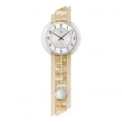 AMS Pendelwanduhr Garin - Quarz - Braun / Silber