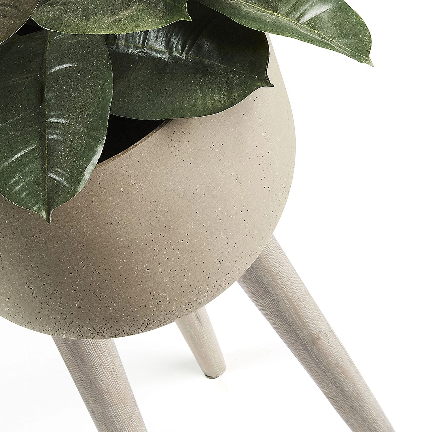 Norrwood Blumenkübel Primbee - Akazie massiv / Zement - Beige 4 Norrwood Blumenkübel Primbee - Akazie massiv / Zement - Beige – Bild 2