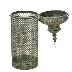 Boltze Laterne Ragna - Eisen - Metallisch / Grün -Günstiges Deko Geschäft 1000189076 200422 11272800002 DETAILS P000000001000189076