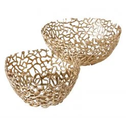 Boltze Dekoschale Fidan I (2-teilig) - Aluminium