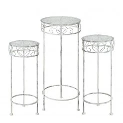 Boltze Pflanztisch Lilli Rund (3-teilig) - Eisen - Grau