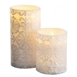 Pauleen LED-Kerze Little Lilac - Wachs - 2-flammig