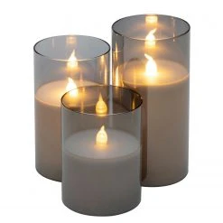 Pauleen LED-Kerze Classy (3er-Set) - Klarglas - 3-flammig