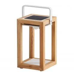 Best Freizeitmöbel Solar-Laterne Cloyd III - Teak massiv - Teak / Weiß
