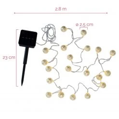 Pauleen Solar-Lichterkette Sunshine Glamour - Silikon / Aluminium - 20-flammig -Günstiges Deko Geschäft 1000214484 200528 17090200087 SKETCH DETAILS P000000001000214484 sketch