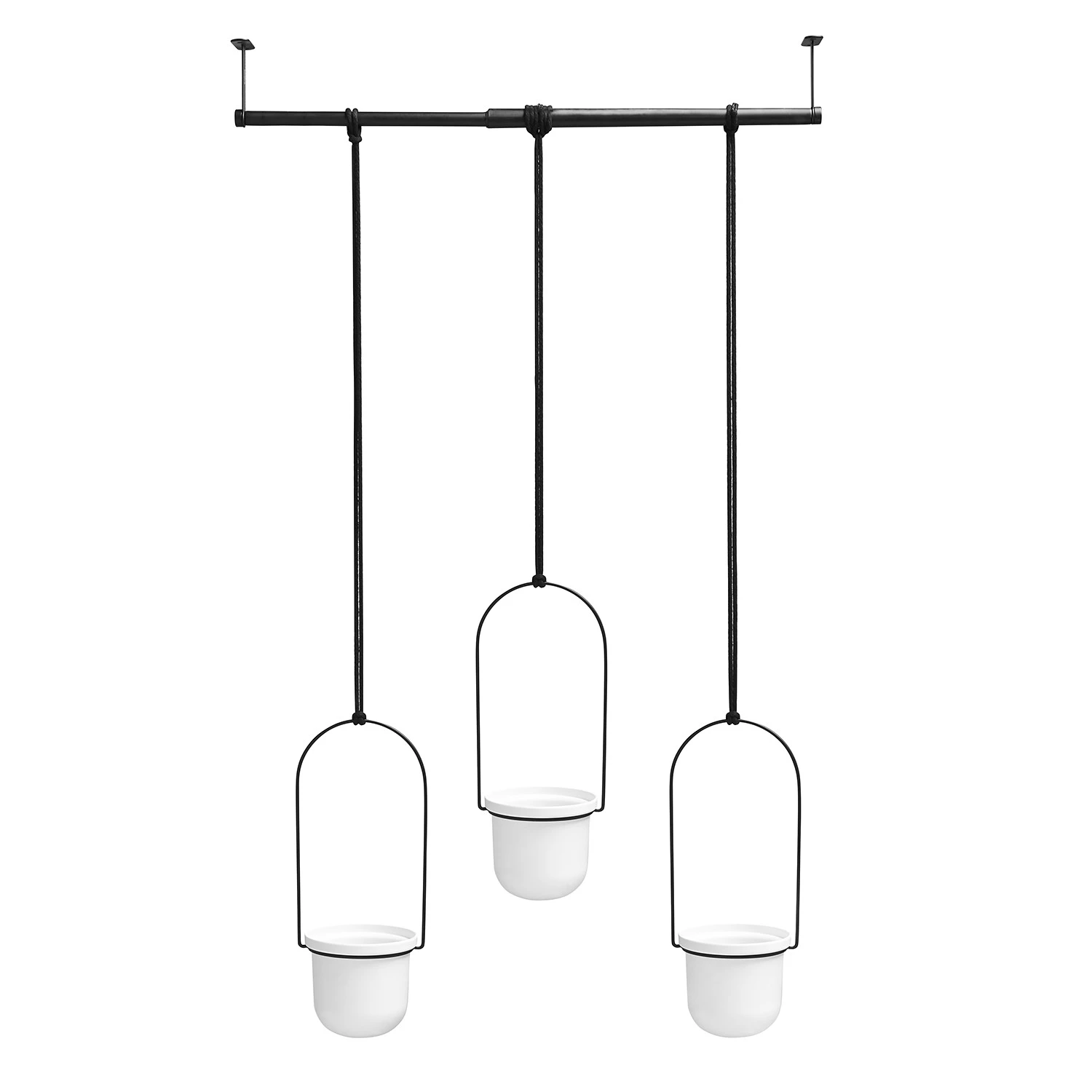 Umbra Pflanzenaufhänger Triflora - Melamin / Eisen / Stahldraht - Weiß / Schwarz 3 Umbra Pflanzenaufhänger Triflora - Melamin / Eisen / Stahldraht - Weiß / Schwarz