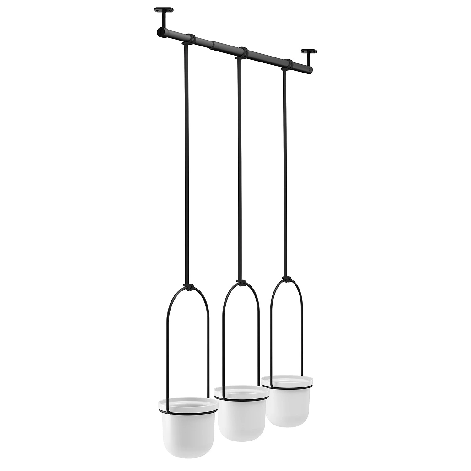 Umbra Pflanzenaufhänger Triflora - Melamin / Eisen / Stahldraht - Weiß / Schwarz 5 Umbra Pflanzenaufhänger Triflora - Melamin / Eisen / Stahldraht - Weiß / Schwarz – Bild 3